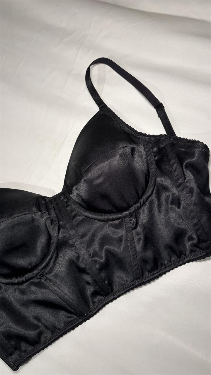 Noir Satin Bustier