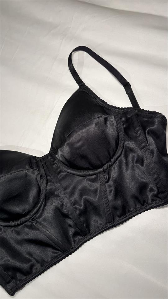 Noir Satin Bustier